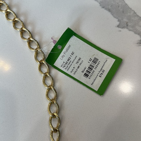 Lilly Pulitzer Montauk Necklace Gold Turquoise Fish - Picture 2 of 5